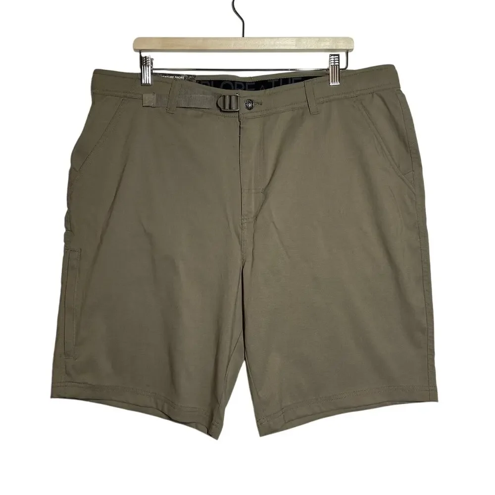 Gerry Venture Shorts Men's Brown Tan Khaki Sz 38 Adjustable Waist Casual Stretch